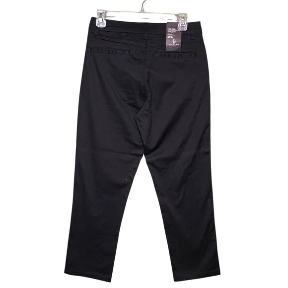 Volcom Pants Women's 27 Black High Rise Ankle Fit Grunge Goth Emo Pants Casual - Picture 3 of 12